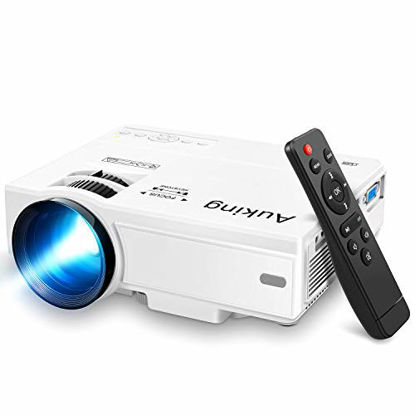 Picture of AuKing Mini Projector 2021 Upgraded Portable Video-Projector,55000 Hours Multimedia Home Theater Movie Projector,Compatible with Full HD 1080P HDMI,VGA,USB,AV,Laptop,Smartphone