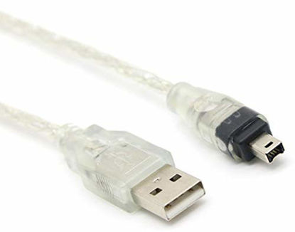 Picture of MaxLLTo 6ft 1.8m USB to Firewire IEEE 1394 4 Pin iLink Adapter Data Cable