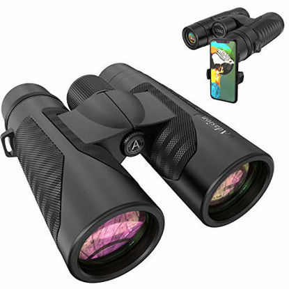 Picture of 12x42 Binoculars for Adults with Universal Phone Adapter - Super Bright and Large View Binoculars for Bird Watching, Hunting, Sports (Waterproof)