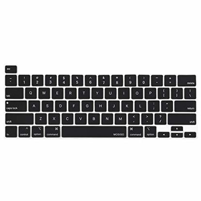 Picture of MOSISO Keyboard Cover Compatible with 2020 MacBook Pro 13 inch A2338 M1 A2289 A2251 & 2019 MacBook Pro 16 inch A2141 with Touch ID & Retina Display, Protective Silicone Skin, Black