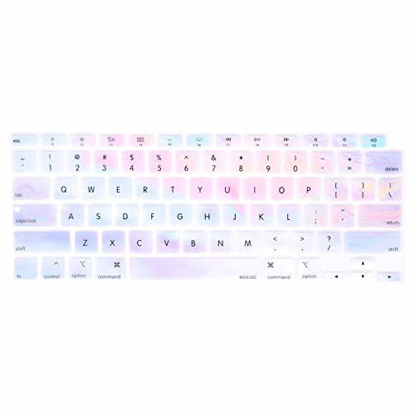 Picture of MOSISO Keyboard Cover Only Compatible with MacBook Air 13 inch 2020 Release A2337 M1 A2179 Backlit Magic Keyboard with Retina Display & Touch ID, Waterproof Protective Silicone Skin, Colorful Clouds