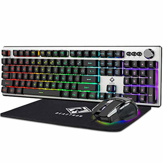 Wireless Gaming Keyboard Mouse And Mat Combo RGB Backlit For PC Laptop  Win10 OS