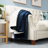 Picture of Bedsure Sherpa Fleece Blanket Throw Size Navy Lightweight Super Soft Cozy Luxury Bed Blanket Microfiber