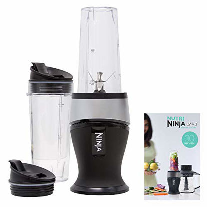 Picture of Ninja Personal Blender for Shakes, Smoothies, Food Prep, and Frozen Blending with 700-Watt Base and (2) 16-Ounce Cups with Spout Lids (QB3001SS)