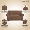 Picture of Easy-Going Stretch Sofa Slipcover 1-Piece Sofa Cover Furniture Protector Couch Soft with Elastic Bottom for Kids, Spandex Jacquard Fabric Small Checks(Sofa,Brown)