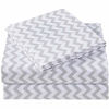 Picture of Mellanni Bed Sheet Set - Brushed Microfiber 1800 Bedding - Wrinkle, Fade, Stain Resistant - 4 Piece (King, Chevron Gray)