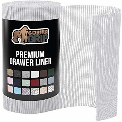 Picture of Gorilla Grip Original Drawer and Shelf Liner, Non Adhesive Roll, 12 Inch x 20 FT, Durable and Strong, for Drawers, Shelves, Cabinets, Storage, Kitchen and Desks, Light Gray