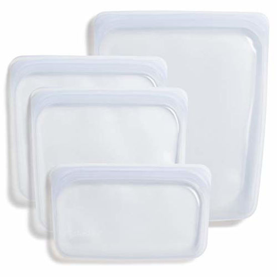 Picture of Stasher 100% Silicone Food Grade Reusable Storage Bag, Clear (Bundle 4-Pack Small) | Reduce Single-Use Plastic | Cook, Store, Sous Vide, or Freeze | Leakproof, Dishwasher-Safe, Eco-friendly, Non-Toxic