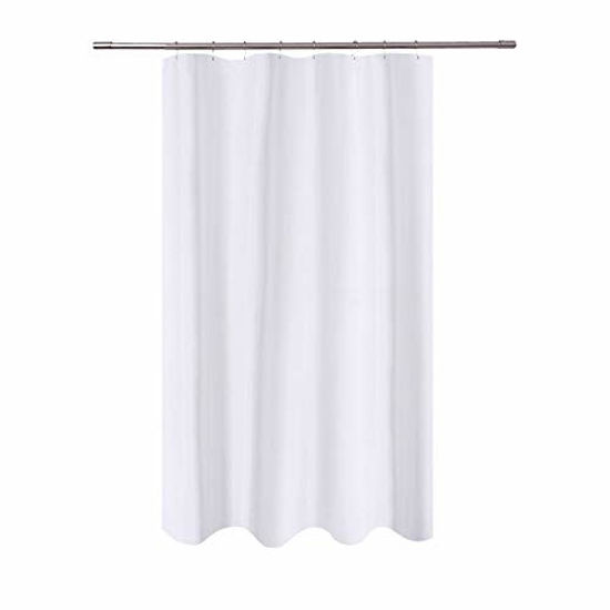 Picture of N&Y HOME Fabric Shower Curtain Liner 48 x 72 inches Bath Stall Size, Hotel Quality, Washable, Water Repellent, White Spa Bathroom Curtains with Grommets, 48x72