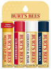 Picture of Burt's Bees 100% Natural Origin Moisturizing Lip Balm, Multipack, Original Beeswax, Strawberry, Coconut & Pear and Vanilla Bean with Beeswax & Fruit Extracts, 4 Tubes