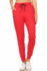 Picture of Leggings Depot JGA128-RED-S Solid Jogger Track Pants w/Pockets, Small