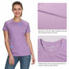 Picture of BALEAF Women's UPF 50+ UV Sun Protection T-Shirt Outdoor Performance Short Sleeve Purple Size S