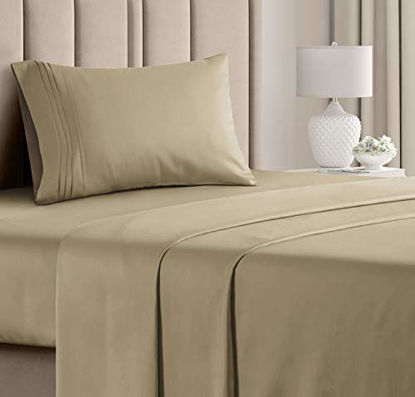 Picture of Twin Sheet Set - 3 Piece - College Dorm Room Bed Sheets - Hotel Luxury Bed Sheets - Extra Soft Sheets - Deep Pockets - Easy Fit - Breathable & Cooling Sheets - Bed Sheets - Twin - Twin Mattress Sheets