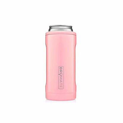 Picture of BrüMate Hopsulator Slim Double-Walled Stainless Steel Insulated Can Cooler for 12 Oz Slim Cans (Blush)