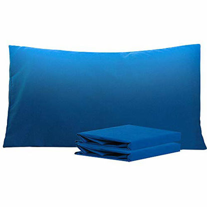 Picture of NTBAY King Pillowcases Set of 2, 100% Brushed Microfiber, Soft and Cozy, Wrinkle, Fade, Stain Resistant with Envelope Closure, 20"x 36", Royal Blue