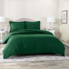 Picture of Nestl Duvet Cover 3 Piece Set - Ultra Soft Double Brushed Microfiber Hotel Collection - Comforter Cover with Button Closure and 2 Pillow Shams, Hunter Green - Queen 90"x90"