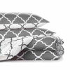 Picture of LINENSPA All- Season Reversible Alternative Hypoallergenic-Plush Fill-Machine Washable Microfiber Comforter, Full, Gray/White Quatrefoil