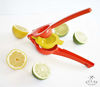 Picture of Top Rated Zulay Premium Quality Metal Lemon Lime Squeezer - Manual Citrus Press Juicer (Bright Red and Yellow)