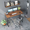 Picture of CubiCubi Study Computer Desk 40" Home Office Writing Small Desk, Modern Simple Style PC Table, Black Metal Frame, Deep Brown