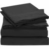 Picture of Mellanni Bed Sheet Set - Brushed Microfiber 1800 Bedding - Wrinkle, Fade, Stain Resistant - 4 Piece (Queen, Black)