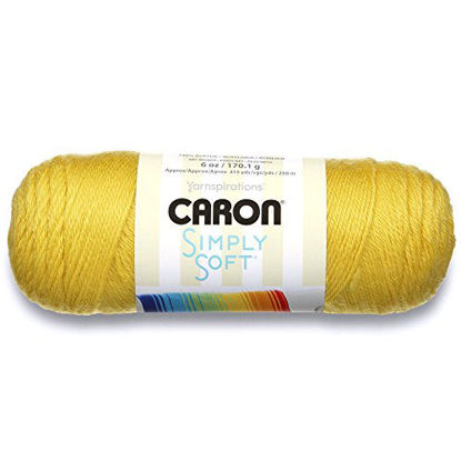 Picture of Caron Simply Soft Solids Yarn, Gauge 4 Medium, 100% Acrylic Lemonade - Machine Wash & Dry