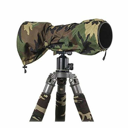 Picture of LensCoat Raincoat RS for Camera and Lens Cover Sleeve Protection, Large (Forest Green Camo) LCRSLFG