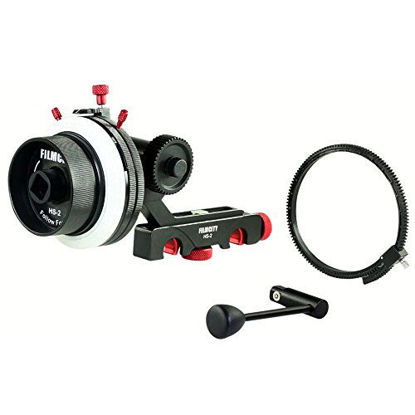 Picture of FILMCITY HS-2 Professional Hi-Grade Follow Focus with A/B Hard Stops, Flexible Gear Belt & Speed Crank | for 15mm Rod Support & DSLR Video Camera Stabilizer Shoulder Rig (HS-2)