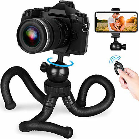 Picture of Tripod for iPhone/Android Phone, GooFoto Flexible Phone Tripod with Wireless Remote, Bendable Smartphone Tripod Mini Vlogging Tripod Stand Holder for Camera Mobile Cell Phone(Upgraded)