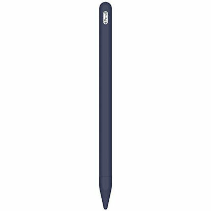 Picture of FRTMA Compatible Apple Pencil (2nd Generation) Silicone Case Sleeve Holder Grip + Nib Cover (2 Pieces) Accessories Kit Compatible iPad Pro 12.9 (3rd Generation) & iPad Pro 11, Midnight Blue