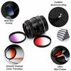 Picture of 40.5mm Graduated Color Filters Kit 9 Pieces Gradual Colour Lens Filter Kit Set Accessory for Canon Nikon Sony Pentax Olympus Fuji DSLR Camera + Lens Filter Pouch +Lens Cleaning Cloth