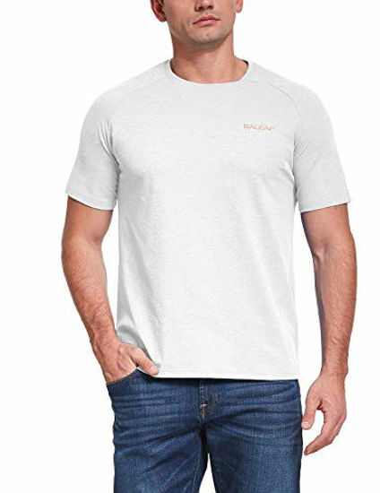 GetUSCart- BALEAF EVO Men's Cool Dri Fit Running Short Shirts UPF 50+  Lightweight Quick Dry SPF Fishing Shirt Hiking Workout White Size M