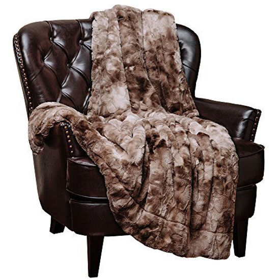 Picture of Chanasya Fuzzy Faux Fur Throw Blanket - Light Weight Blanket for Bed Couch and Living Room Suitable for Fall Winter and Spring (50x65 Inches) Beige