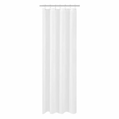 Picture of Small Stall Shower Curtain Liner Fabric 32 x 72 inch Narrow Size, Hotel Quality, Washable, Water Repellent, White Bathroom Curtains with Grommets, 32x72