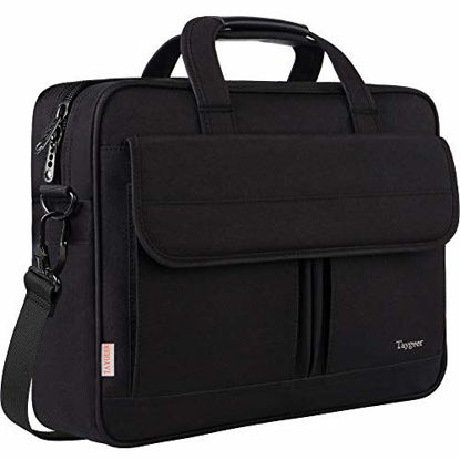 Picture of Laptop Bag 15.6 Inch, Business Briefcase for Men Women, 15inch Water Resistant Messenger Shoulder Bag with Strap, Durable Office Bag, Taygeer Carry On Handle Case for Computer/Notebook/MacBook,Black