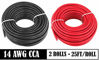 Picture of GS Power 14 AWG (True American Wire Gauge) CCA Copper Clad Aluminum Primary Wire 25 ft Red & 25 ft Black. For Car Audio Speaker Amplifier Remote Trailer Harness wiring (Also Available in 16 & 18 Ga)