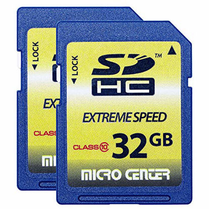 Picture of Micro Center 32GB Class 10 SDHC Flash Memory Card SD Card (2 Pack)