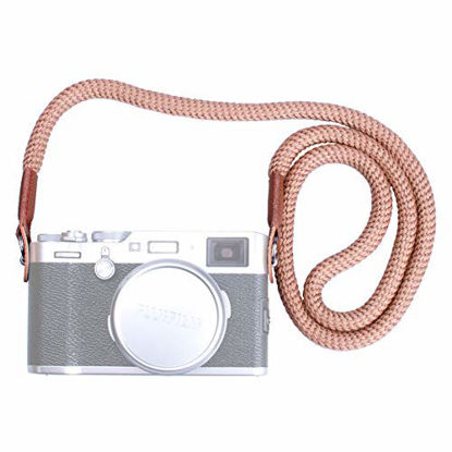 Picture of VKO Soft Cotton Camera Neck Strap, Shoulder Strap Compatible with Sony A6000 A6300 A6500 A6400 A6100 A6600 RXIR II RX10 IV X100F X-T30 X-T3 X-T4 X-T20 X-T2 X100T Camera Coffee