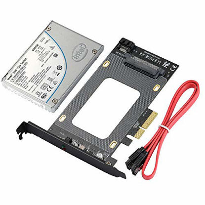 Picture of MZHOU U.2 PCI-E ExpansionCard, SFF-8639 to SSD Adapter Card, PCI-E 3.0 X4 SATA Adapter- High Power Self-Powered The NVME Standard Protocol Supports WIN7/8/10/32/MAC/Linux