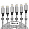 Picture of iPhone Charger, YEFOOT [Apple MFi Certified] Cable 6Pack[3/3/6/6/6/10ft] Nylon Braided Fast Charging Long Compatible iPhone 12Pro Max/12Pro/12/11Pro Max/11Pro/11/XS/Xs Max/XR and More-Silver&White