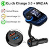 Picture of (Upgraded Version) Sumind Car Bluetooth FM Transmitter, Wireless Radio Adapter Hands-Free Kit with 1.7 Inch Display, QC3.0 and Smart 2.4A USB Ports, AUX Output, TF Card Mp3 Player(Blue)