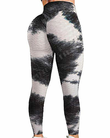 GetUSCart- FITTOO Women's High Waist Yoga Pants Tummy Control Scrunched  Booty Leggings Workout Running Butt Lift Bubble Textured Tights Snake  Printed Large