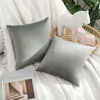 Picture of MIULEE Pack of 2 Velvet Pillow Covers Decorative Square Pillowcase Soft Solid Cushion Case for Sofa Bedroom Car 12 x 12 Inch Grey