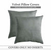 Picture of MIULEE Pack of 2 Velvet Pillow Covers Decorative Square Pillowcase Soft Solid Cushion Case for Sofa Bedroom Car 12 x 12 Inch Grey