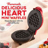 Picture of Dash DMWH100HP Machine for Individual, Paninis, Hash Browns, & other Mini waffle maker, 4 inch, Red Love Heart