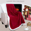 Picture of Sherpa Blanket Fleece Throw - 60x80, Red Wine - Soft, Plush, Fluffy, Warm, Cozy - Perfect for Bed, Sofa, Couch, Chair