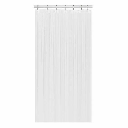 Picture of LiBa Fabric Bathroom Shower Curtain Waterproof Antimicrobial Mildew Resistant 36" W x 72" H White Heavy Duty Shower Curtain