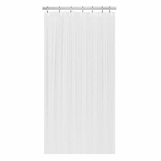 Picture of LiBa Fabric Bathroom Shower Curtain Waterproof Antimicrobial Mildew Resistant 36" W x 72" H White Heavy Duty Shower Curtain