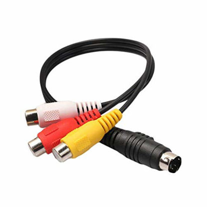 Picture of NEORTX S-Video (4 Pin) Male to 3 RCA AV Female Cable Audio Video Adapter Conversion Laptop PC Computer Connector