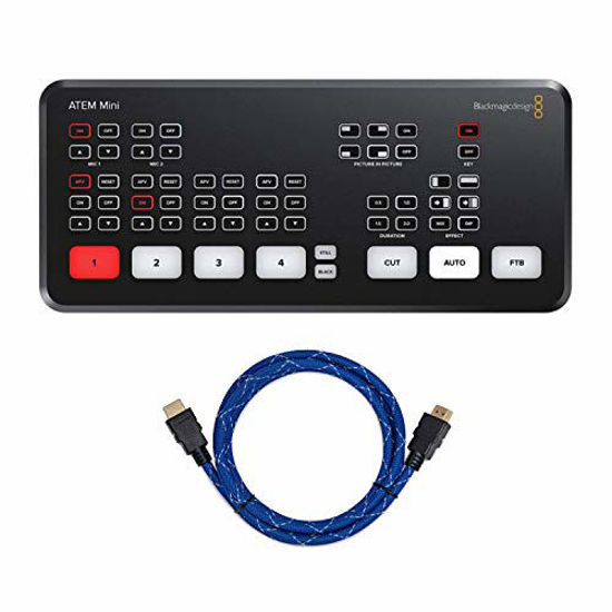 Picture of Blackmagic Design ATEM Mini HDMI Live Switcher Bundle with Knox Gear Nylon-Braided 4K HDMI to HDMI Cable (6-Foot) (2 Items)