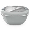 Picture of Bentgo Salad BPA-Free Lunch Container with Large 54-oz Salad Bowl, 4-Compartment Bento-Style Tray for Salad Toppings and Snacks, 3-oz Sauce Container for Dressings, and Built-In Reusable Fork (Gray)